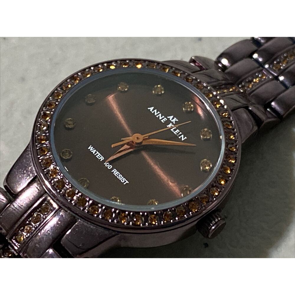 Anne Klein AK Ladies Watch Gemmed Bezel Dial Water Resistant 100ft Needs Battery - Picture 6 of 11